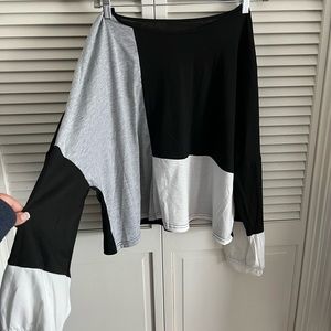 SHEIN long sleeve block colored Shirt🤍🖤